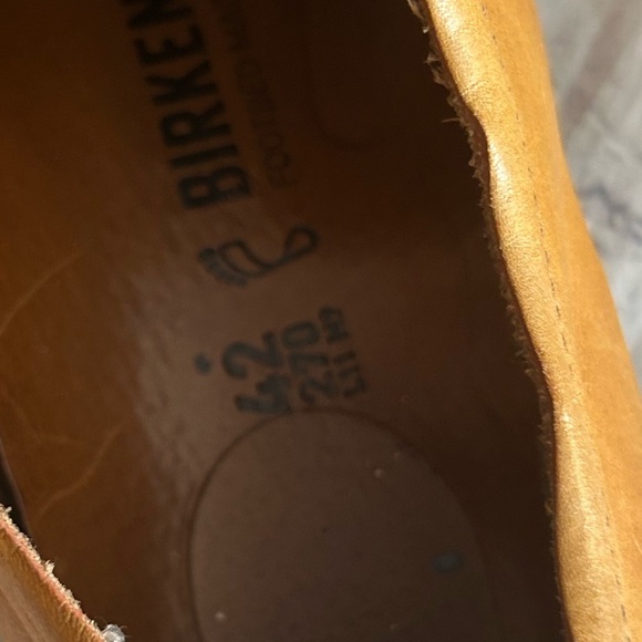BIRKENSTOCK VTG TIMMINS CAMEL TAN LEATHER OXFORDS SIZE 42 GERMANY FOOTBED - Picture 11 of 12